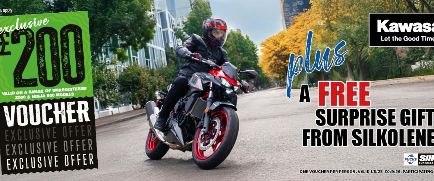 Get a free gift with Kawasaki and Silkolene!